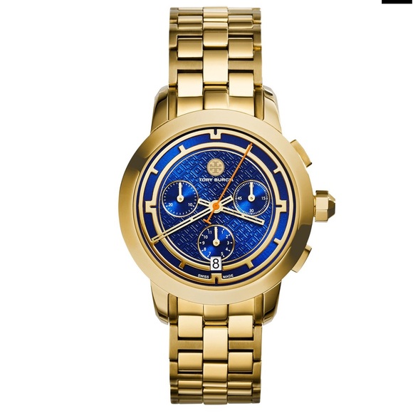 COPY - Tory Burch Gold & Blue The Chronograph 37m… - Picture 1 of 4